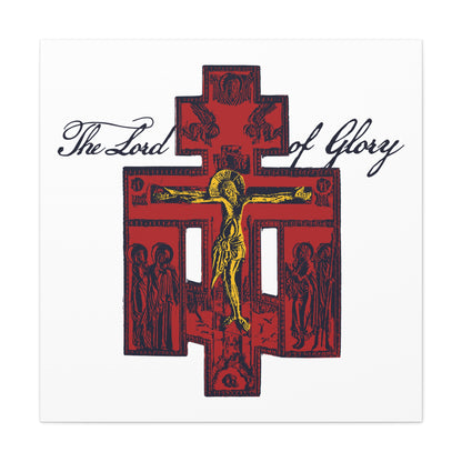 The Lord of Glory | Russian Golgotha Crucifix IconoGraphic (White BG) | 1 Corinthians 2:8 | Orthodox Christian Canvas Art