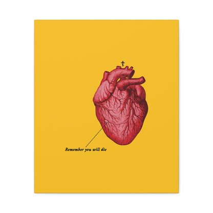 Remember You Will Die Retro Medical Textbook Heart Design | Orthodox Christian Canvas Art