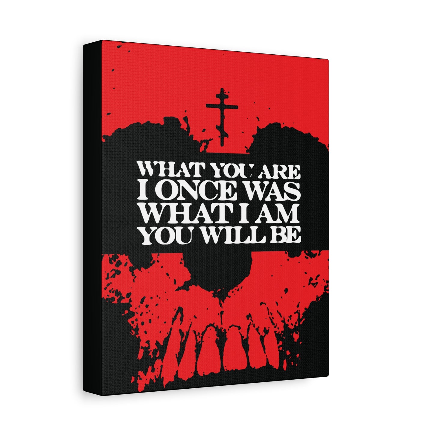 What You Are, I Once Was. What I Am, You Will Be | Memento Mori | Red Skull Remembrance of Death | Orthodox Christian Canvas Art
