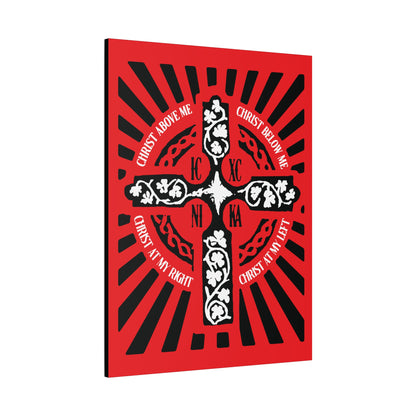 Red ICXC NIKA Enniskillen Celtic Cross | Lorica of St. Patrick | Shield Prayer | Orthodox Christian Canvas Art