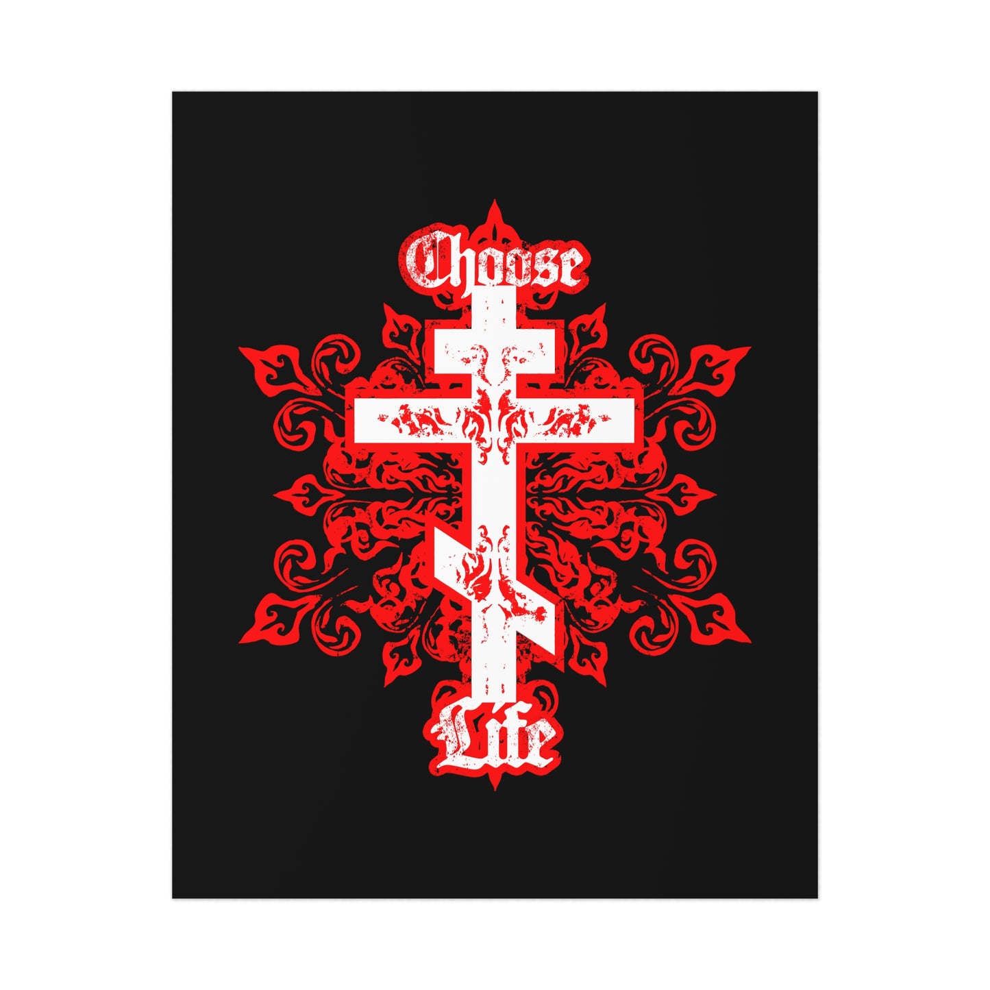 Choose Life No. 1A (Tri-Bar Cross) | Orthodox Christian Art Poster