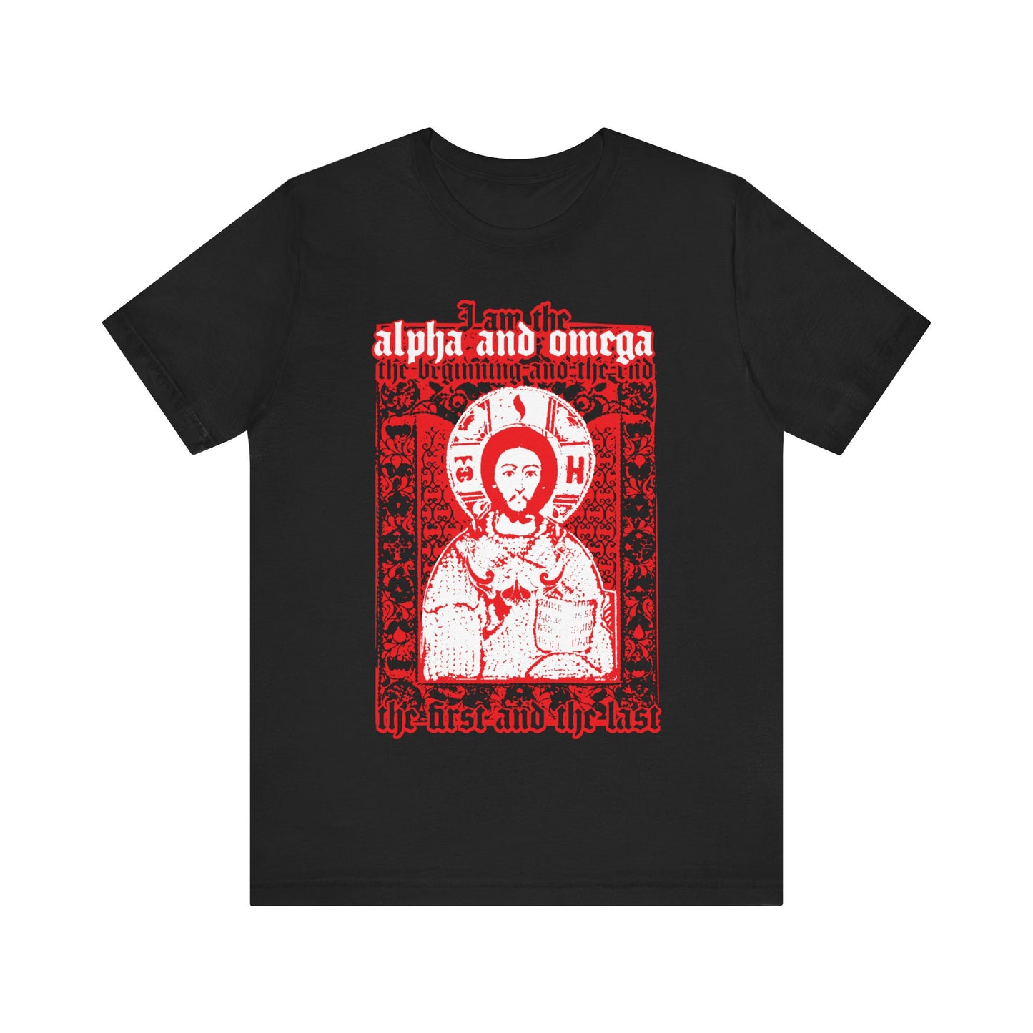 Christ Pantocrator IconoGraphik No. 2 (Alpha and Omega) | Orthodox Christian T-Shirt