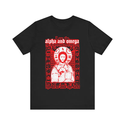 Christ Pantocrator IconoGraphik No. 2 (Alpha and Omega) | Orthodox Christian T-Shirt