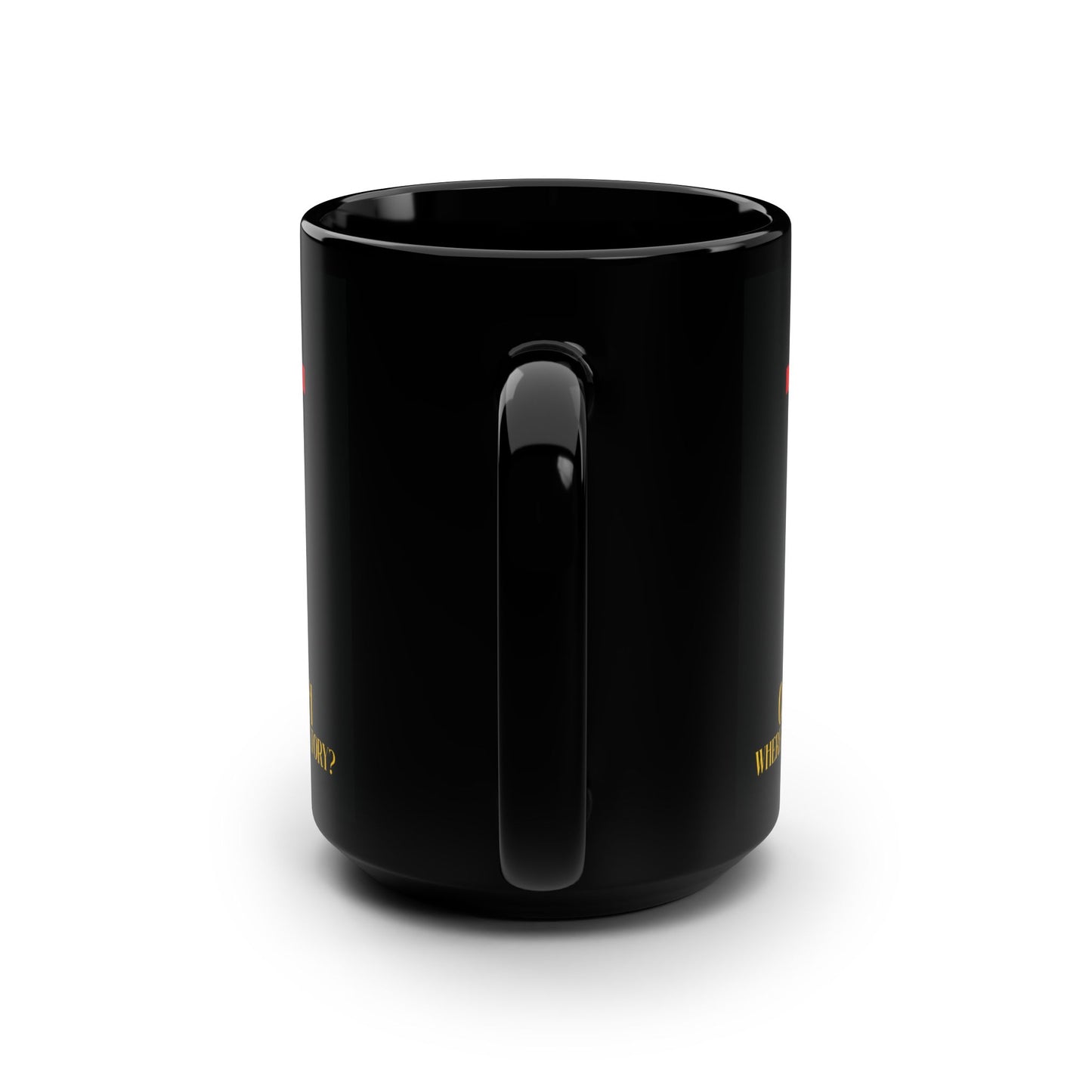 O Death Where is Thy Victory? (1 Corinthians 15:55) | Cross Stabbing Skull | Yellow Text | Orthodox Christian 15oz Black Mug