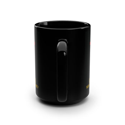 O Death Where is Thy Victory? (1 Corinthians 15:55) | Cross Stabbing Skull | Yellow Text | Orthodox Christian 15oz Black Mug