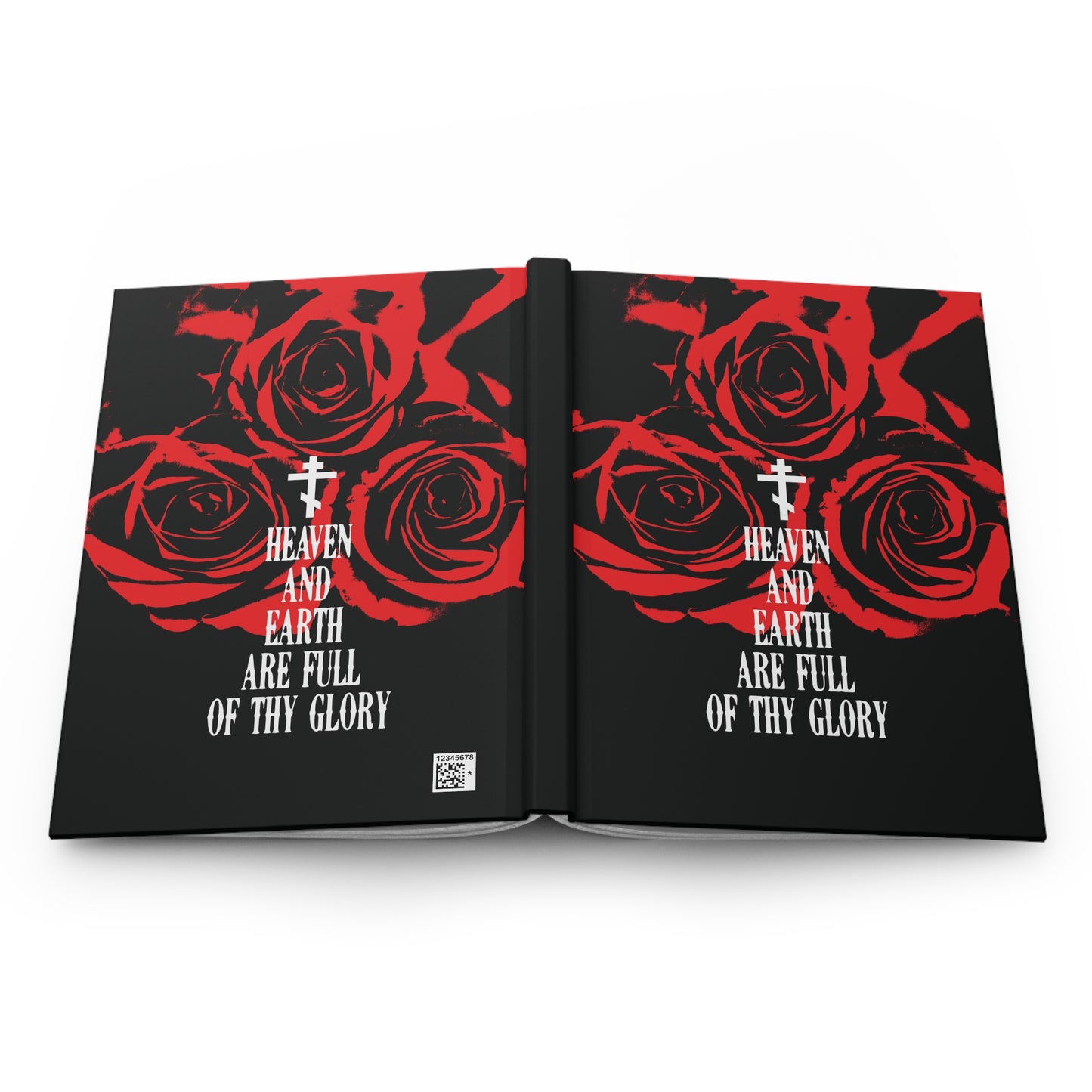 Heaven and Earth Are Full of Thy Glory | Orthodox Liturgical Hymn | Red Roses | Western Typography | Orthodox Christian Hardcover Journal