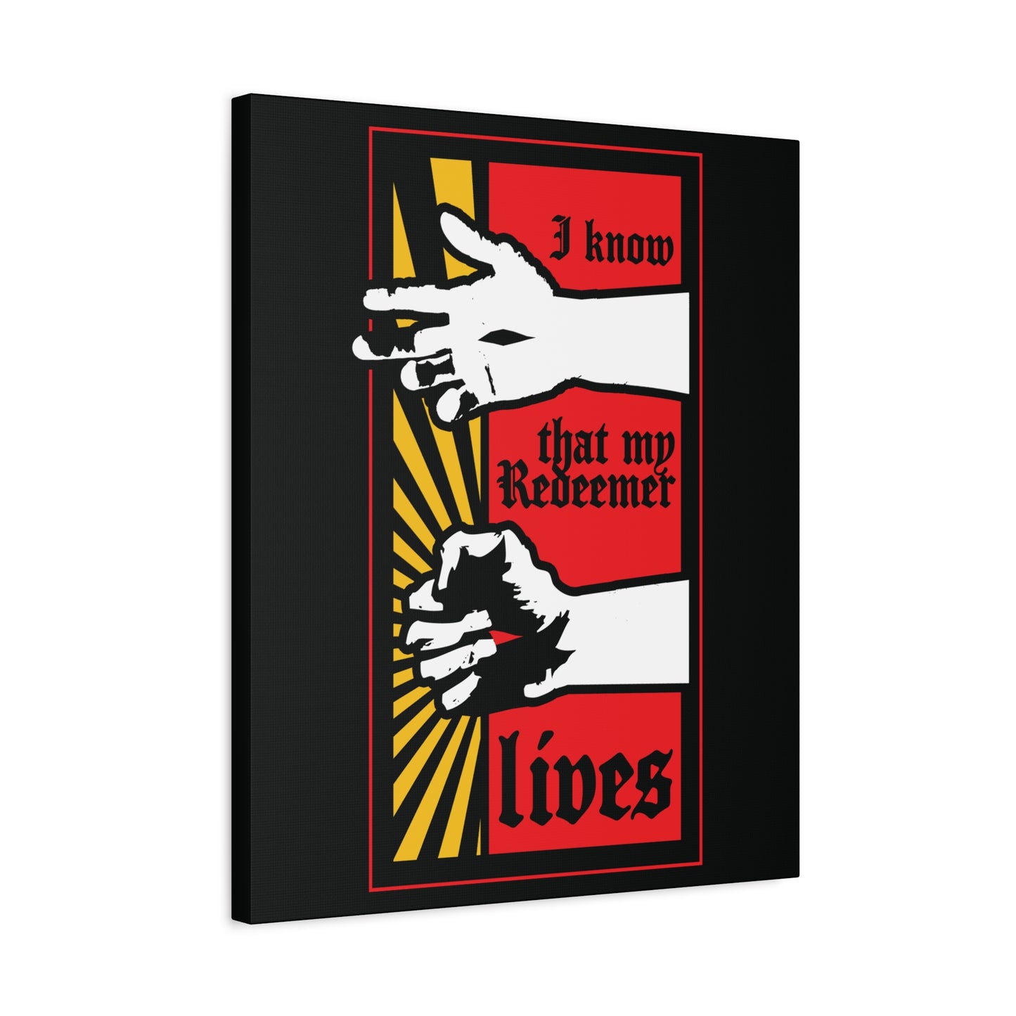 I Know That My Redeemer Lives (Job 19:25) | Comic Book Style Design | Resurrected Jesus Fist with Divine Power | Orthodox Christian Wall Art