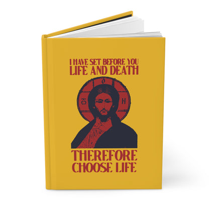 I Have Set Before You Life and Death (Deut. 30:11-20) Yellow Design No. 1 | Orthodox Christian Accessory | Hardcover Journal