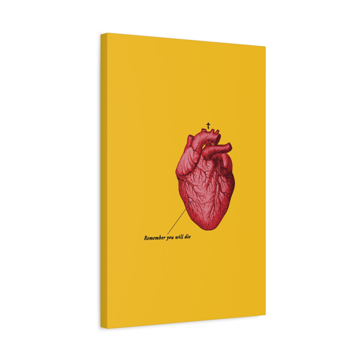 Remember You Will Die Retro Medical Textbook Heart Design | Orthodox Christian Canvas Art