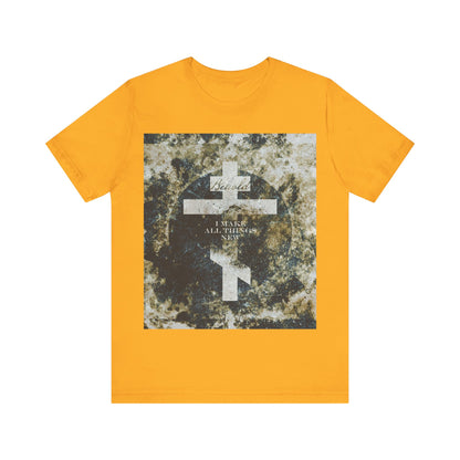 Behold, I Make All Things New | Revelation 21:5 | Cosmic Textured Orthodox Cross | Parousia | Orthodox Christian T-Shirt