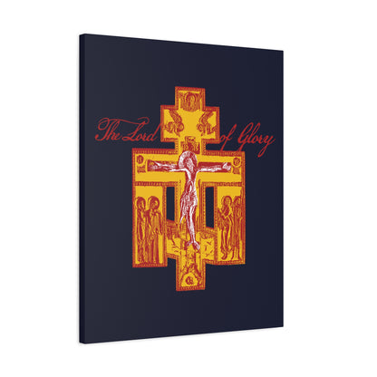 The Lord of Glory | Russian Golgotha Crucifix IconoGraphic (Blue BG) | 1 Corinthians 2:8 | Orthodox Christian Canvas Art