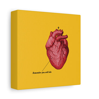Remember You Will Die Retro Medical Textbook Heart Design | Orthodox Christian Canvas Art