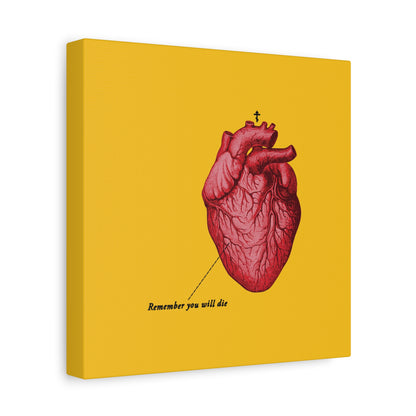 Remember You Will Die Retro Medical Textbook Heart Design | Orthodox Christian Canvas Art