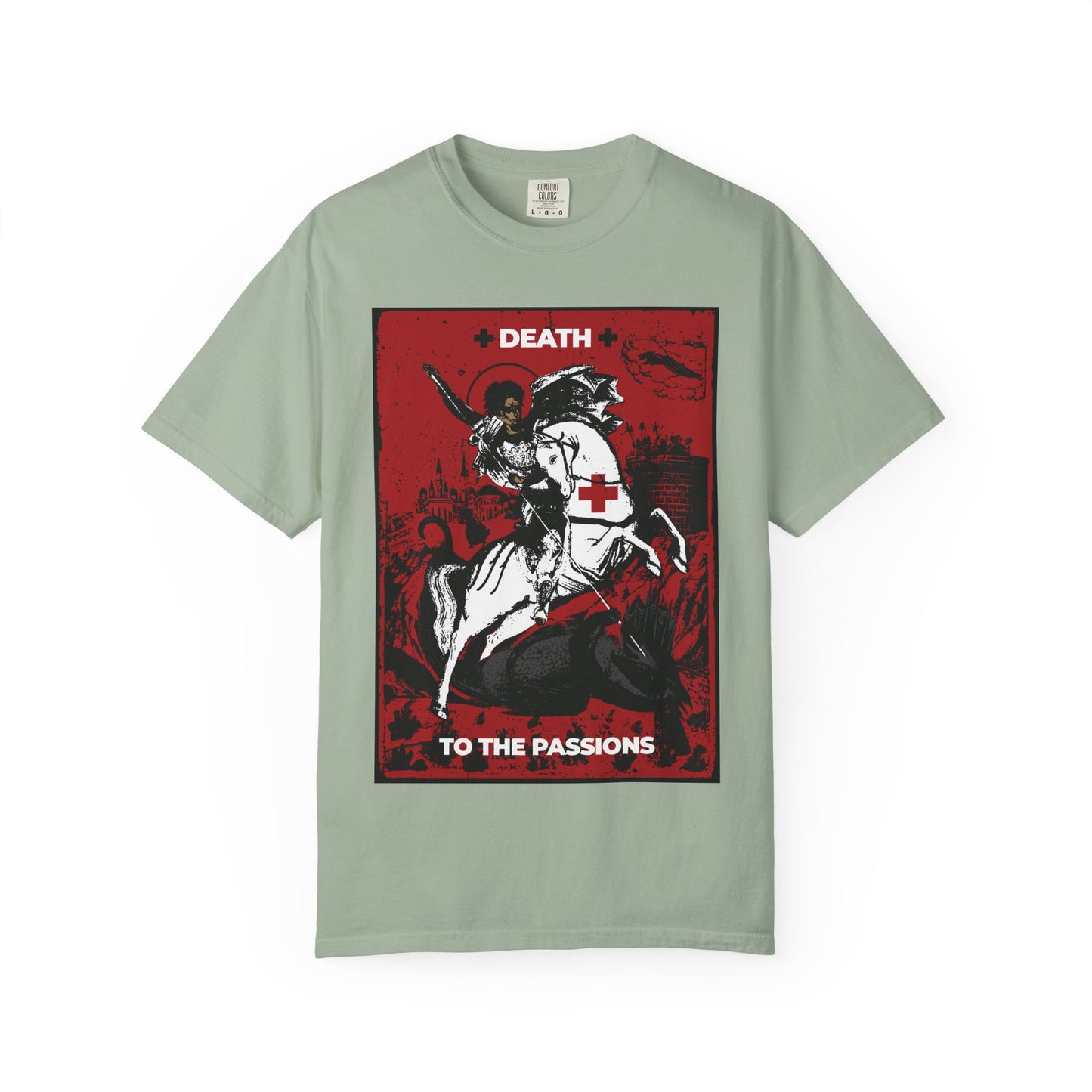 St George Slaying the Dragon | Death to the Passions | Unseen Warfare | Ascetic Orthodox Christianity | Heavyweight Cotton Unisex T-Shirt
