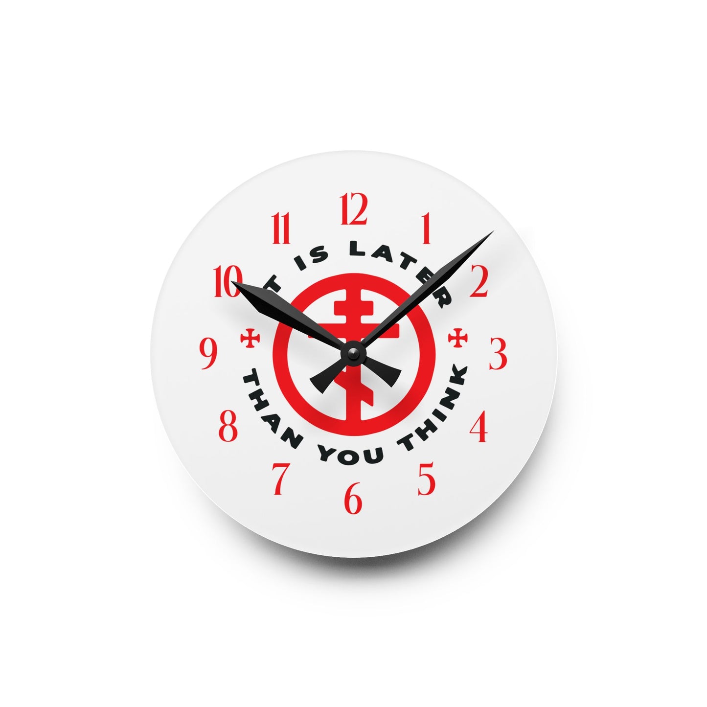It Is Later Than You Think | Fr Seraphim Rose | American Saint | Memento Mori | Orthodox Cross in Circle | Christian Acrylic Wall Clock