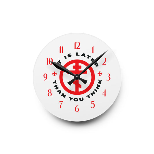It Is Later Than You Think | Fr Seraphim Rose | American Saint | Memento Mori | Orthodox Cross in Circle | Christian Acrylic Wall Clock