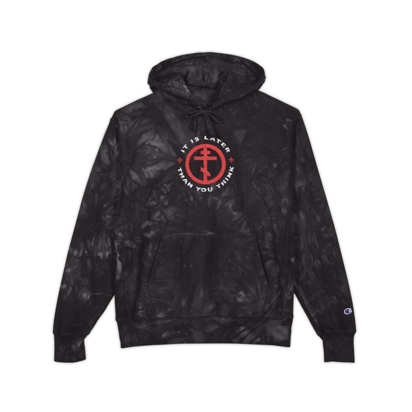 It Is Later Than You Think w/ Red Orthodox Cross | Fr Seraphim Rose | Tie-Dye Embroidered Heavy Hoodie | Orthodox Christian Premium Streetwear