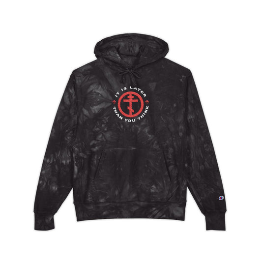 It Is Later Than You Think w/ Red Orthodox Cross | Fr Seraphim Rose | Tie-Dye Embroidered Heavy Hoodie | Orthodox Christian Premium Streetwear