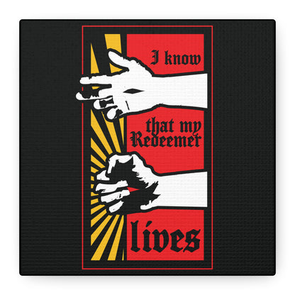 I Know That My Redeemer Lives (Job 19:25) | Comic Book Style Design | Resurrected Jesus Fist with Divine Power | Orthodox Christian Wall Art