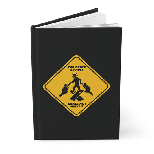 Gates of Hell Shall Not Prevail | Yellow Street Sign Minimalist Pascha Icon | Trampling Down Death By Death | Orthodox Christian Journal