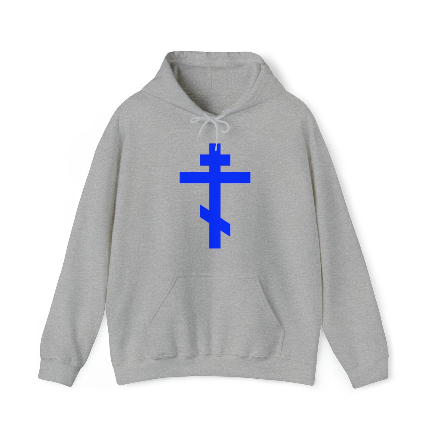 Simple Orthodox Cross (Blue) No. 1 | Orthodox Christian Hoodie / Hooded Sweatshirt