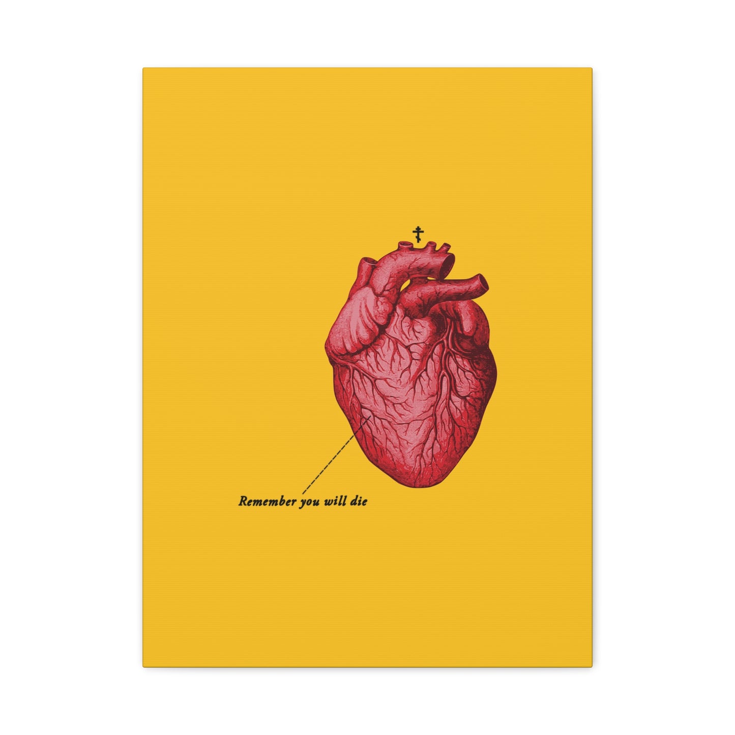 Remember You Will Die Retro Medical Textbook Heart Design | Orthodox Christian Canvas Art