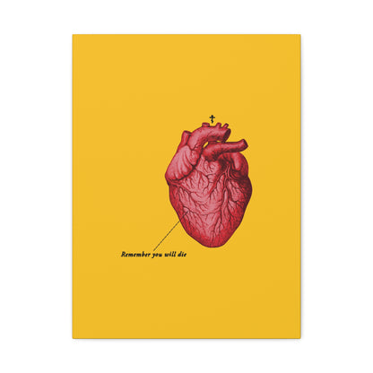 Remember You Will Die Retro Medical Textbook Heart Design | Orthodox Christian Canvas Art