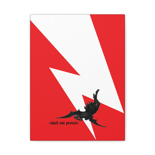 Shall Not Prevail | Satan Fell from Heaven Like Lightning (Luke 10:18) | Minimalist Design | Orthodox Christian Canvas Art
