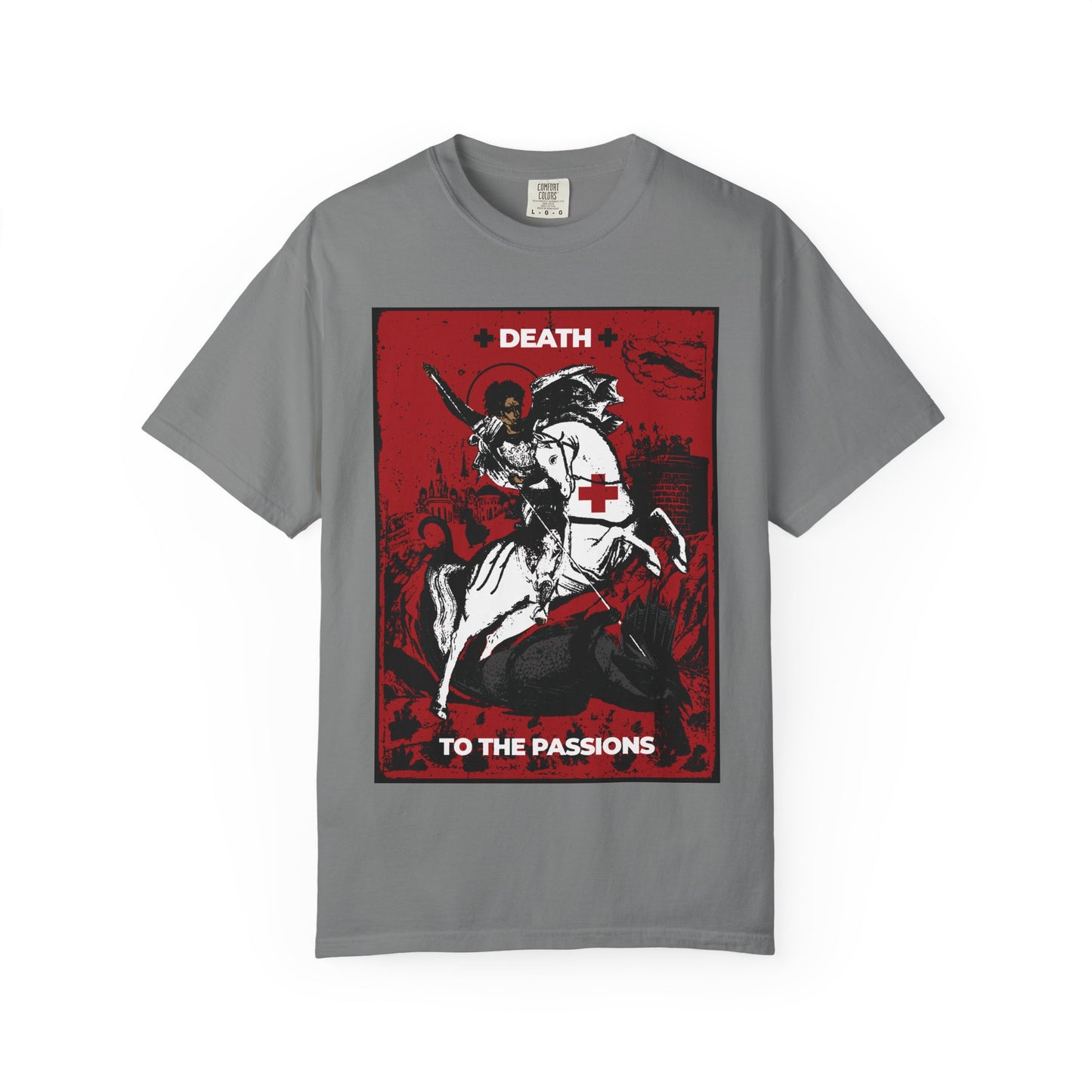 St George Slaying the Dragon | Death to the Passions | Unseen Warfare | Ascetic Orthodox Christianity | Heavyweight Cotton Unisex T-Shirt