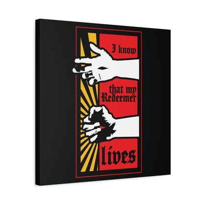 I Know That My Redeemer Lives (Job 19:25) | Comic Book Style Design | Resurrected Jesus Fist with Divine Power | Orthodox Christian Wall Art