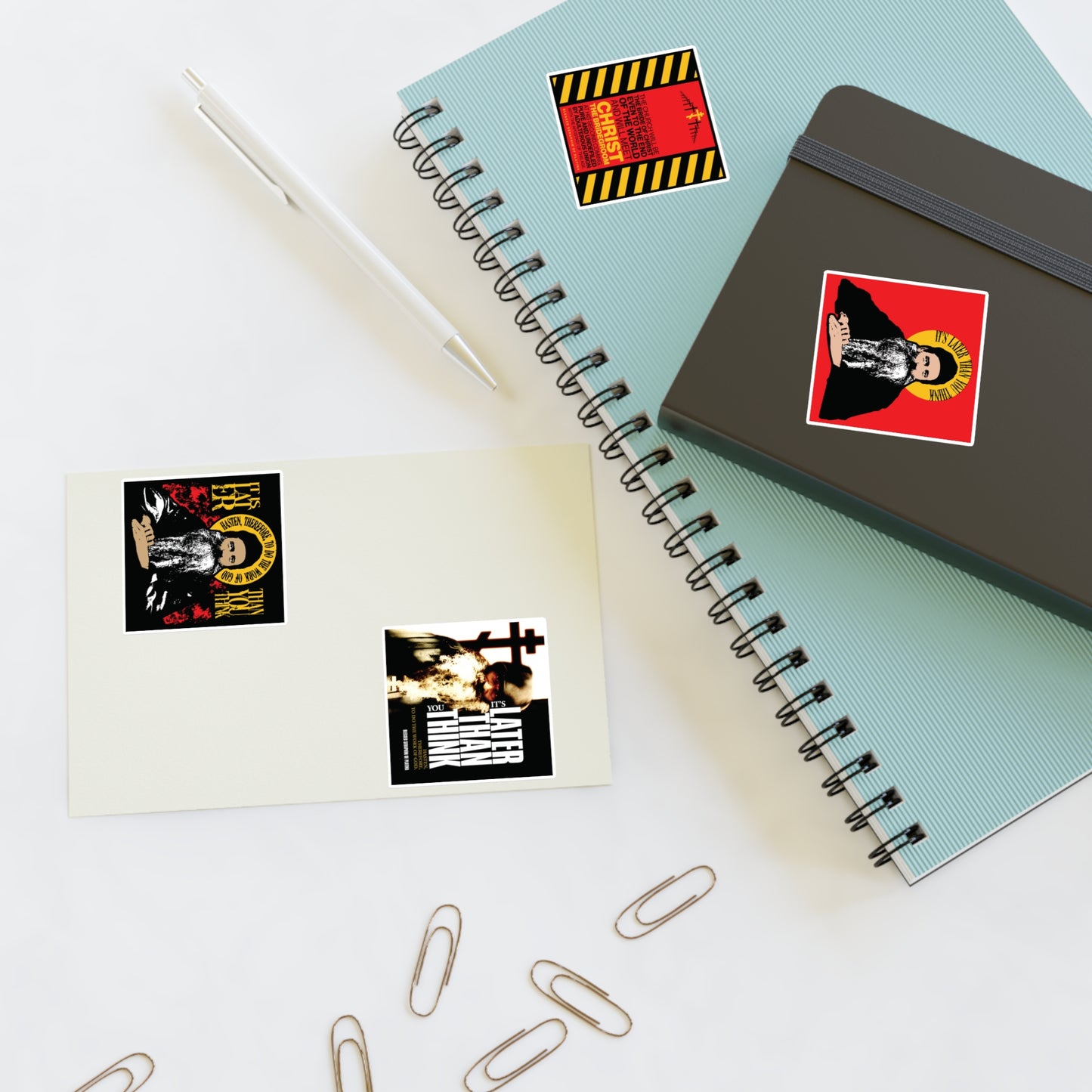 Fr Seraphim Rose 4x4 Sticker Sheet No. 1 | It's Later Than You Think | Modern Saint Graphic Decor | Apocalyptic | Orthodox Christian Stickers