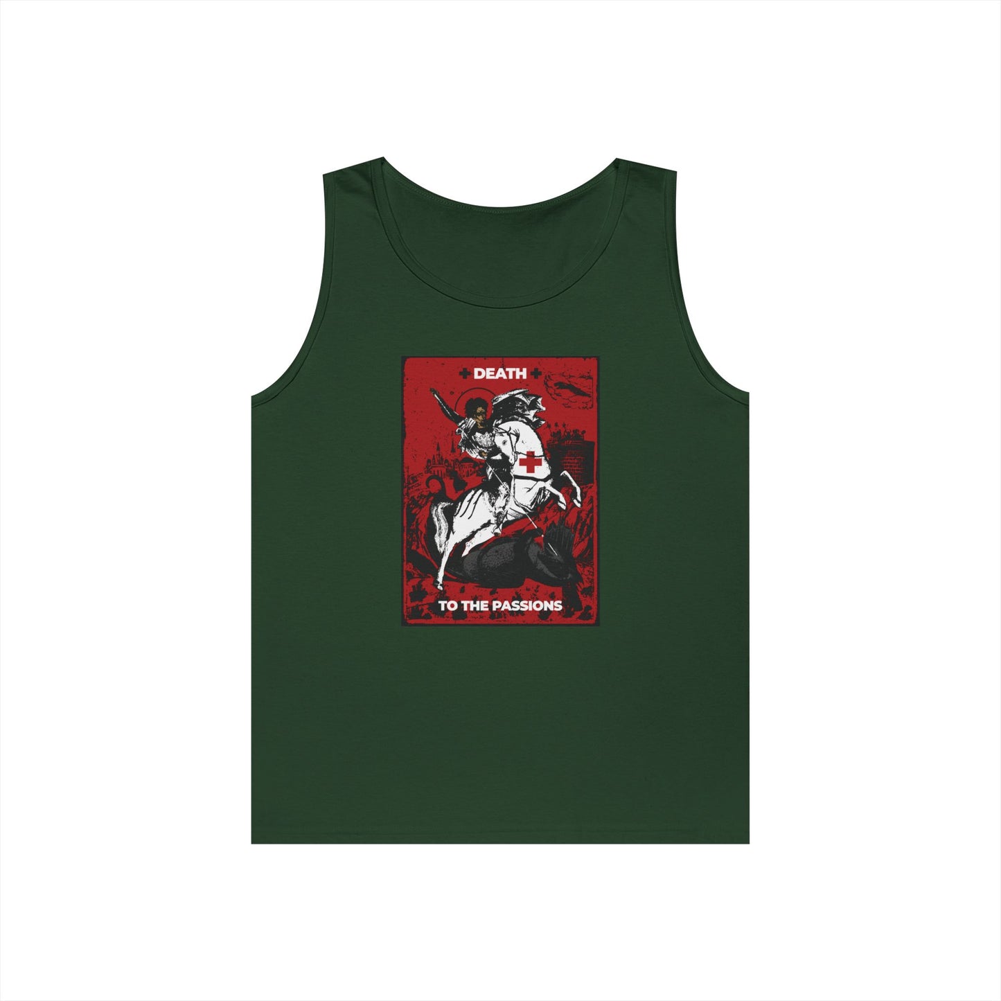 St George Slaying the Dragon | Death to the Passions | Unseen Warfare | Ascetic Orthodox Christianity | Heavyweight Cotton Unisex T-Shirt