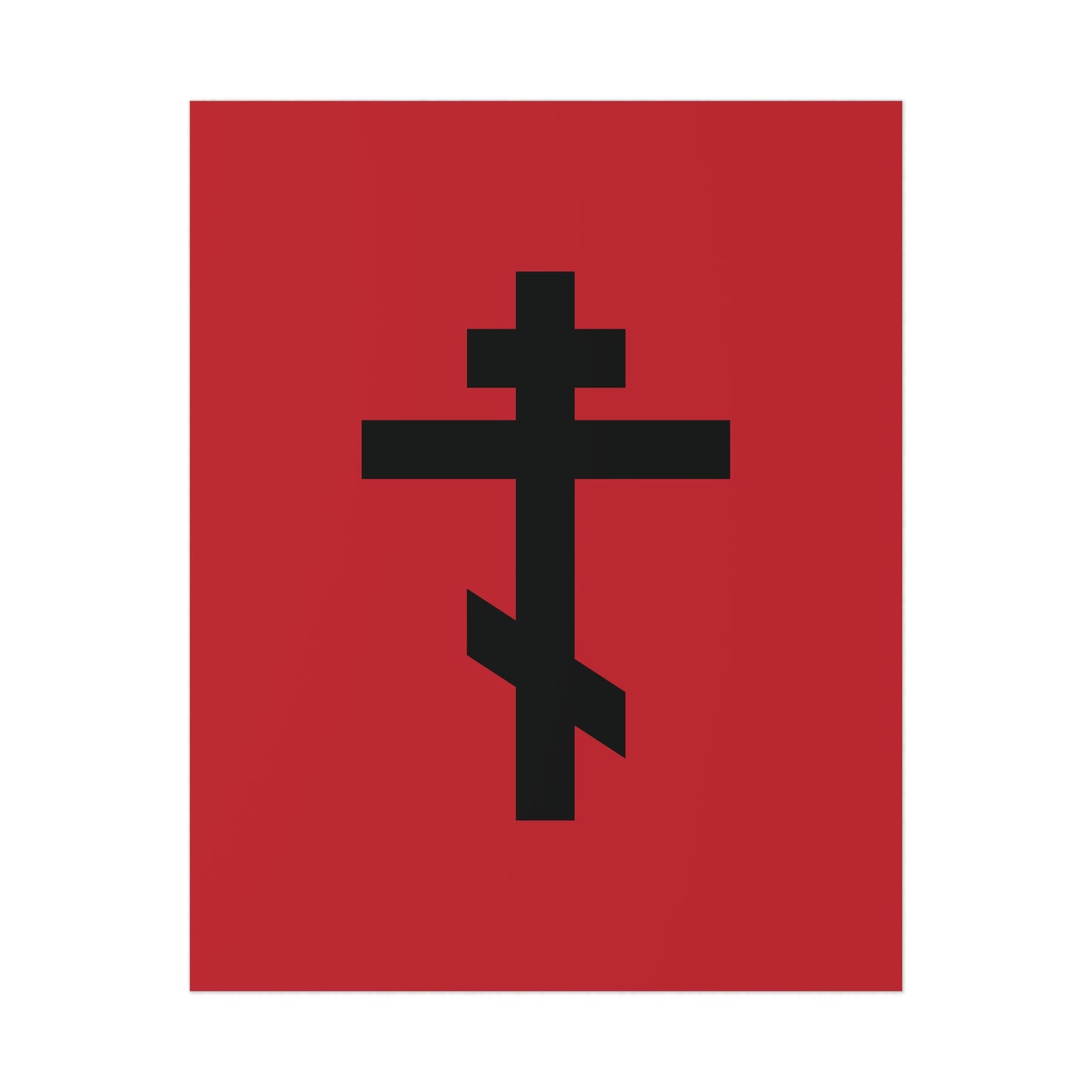 Black Orthodox Cross Red Background | This is My blood of the covenant which is poured out for many for forgiveness of sins | Christian Poster