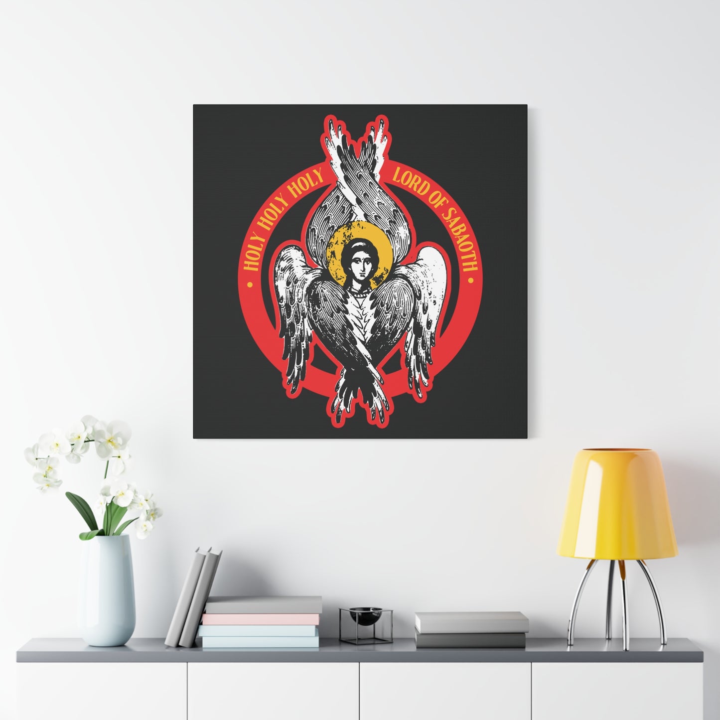 Holy Holy Holy, Lord of Sabaoth | Lord of Hosts | Unseen Realm | Isaiah 6 | Orthodox Seraphim Angel IconoGraphic | Christian Wall Art