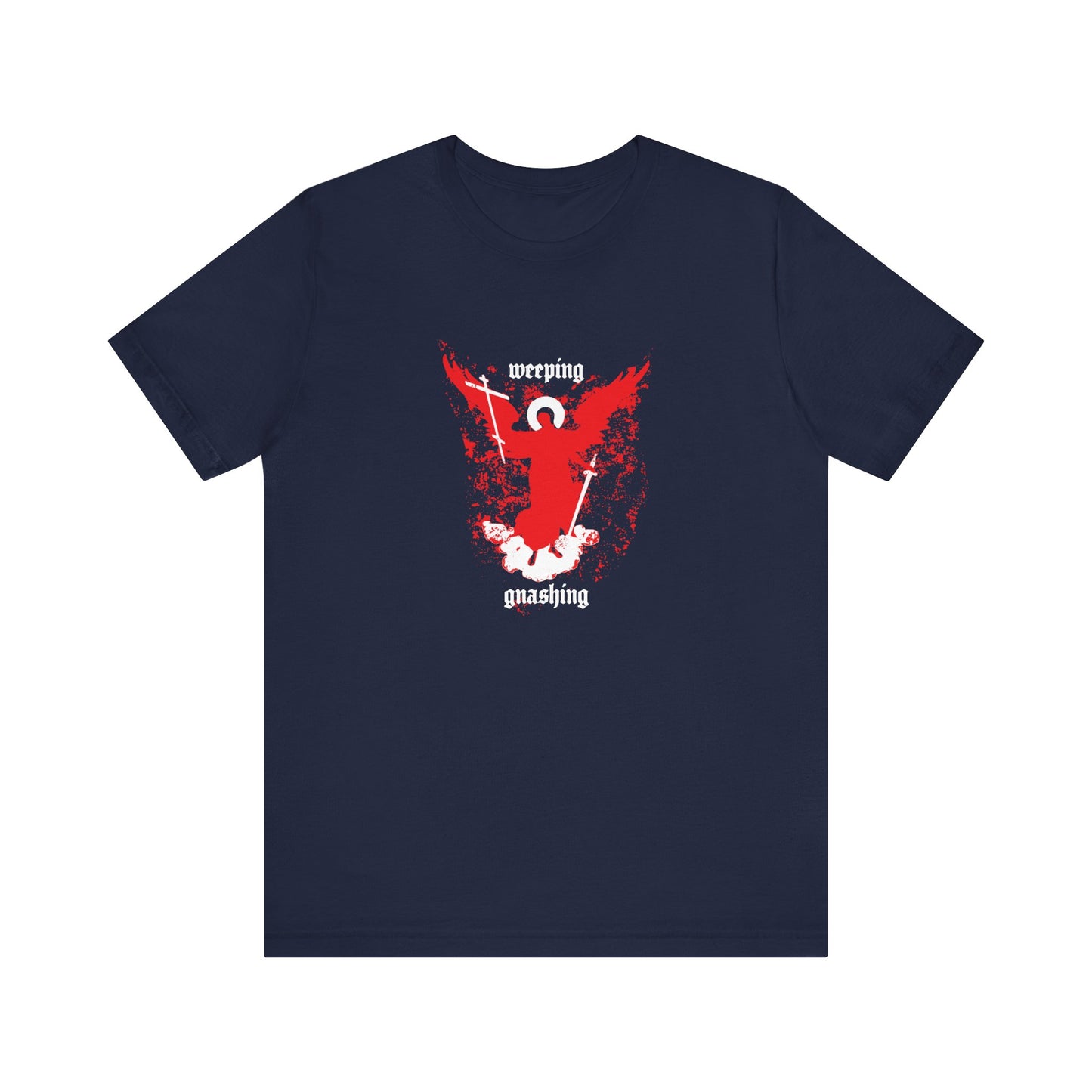 Weeping and Gnashing (Matthew 13:41) | Red Avenging Angel IconoGraphic | Orthodox Christian Lightweight Cotton Unisex Tee
