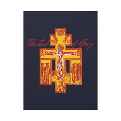 The Lord of Glory | Russian Golgotha Crucifix IconoGraphic (Blue BG) | 1 Corinthians 2:8 | Orthodox Christian Canvas Art