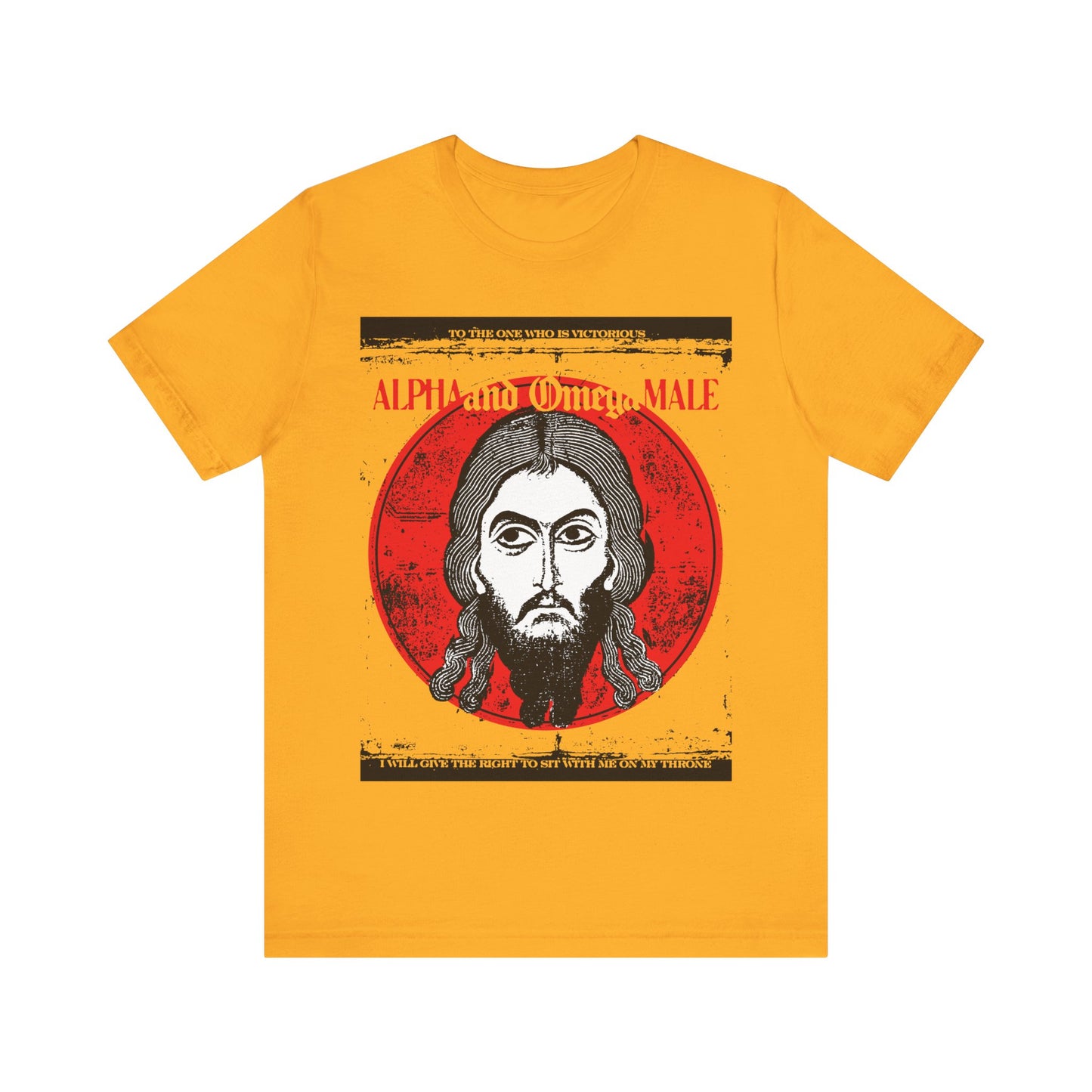 Alpha and Omega Male (Jesus Christ Image of Edessa IkonoGraphic) No. 1 | Orthodox Christian T-Shirt