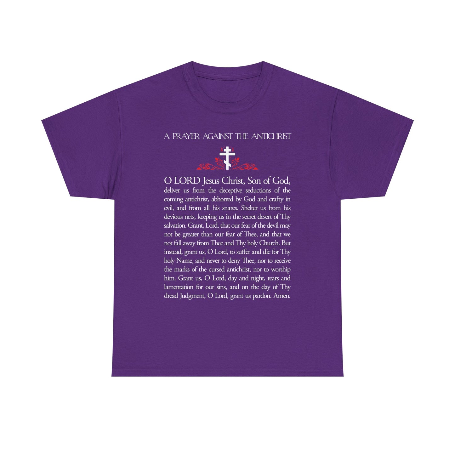 Prayer Against the Antichrist By Elder Anatoly the Younger of Optina | Christ is King | Book of Revelation | Midweight Cotton Orthodox Unisex Tee