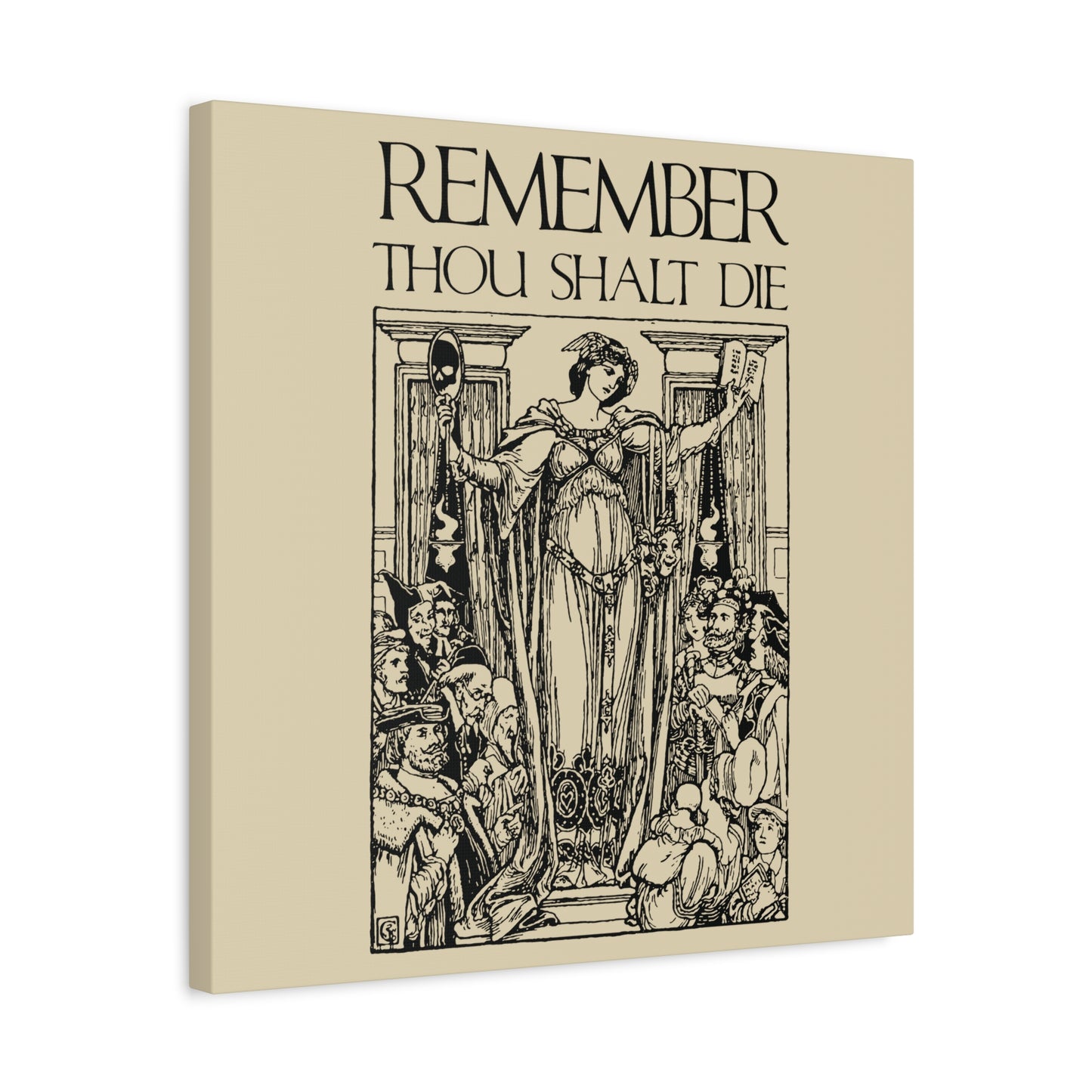 Remember You Will Die Shakespearean Design | Memento Mori | Classic Woodcut Illustration Aesthetic | Christian Wall Art