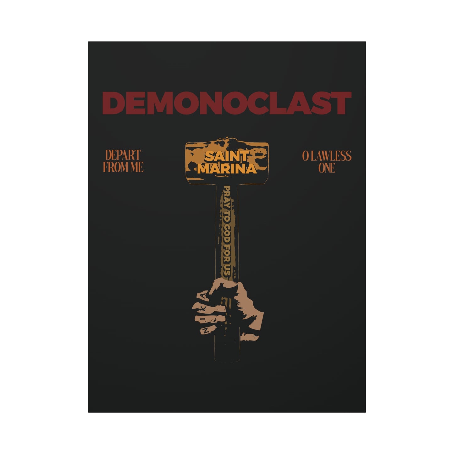 Demonoclast | St. Marina's Hammer | NIKA Fist | Christ Conquers | Demon Smasher | Unseen Warfare | Christian Martyrdom | Orthodox Canvas Art