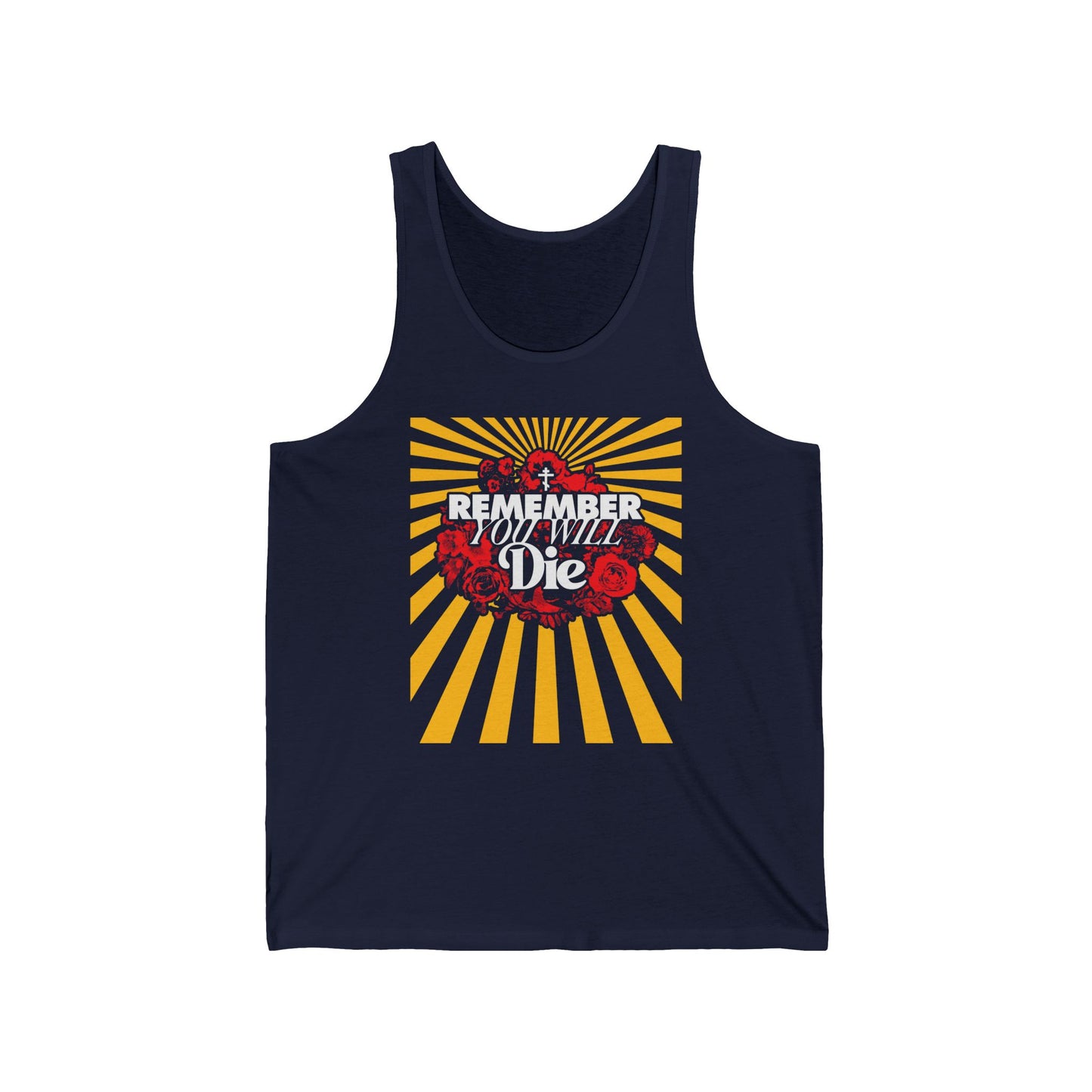 Remember You Will Die Floral Design No. 2 | Orthodox Christian Jersey Tank Top / Sleeveless Shirt