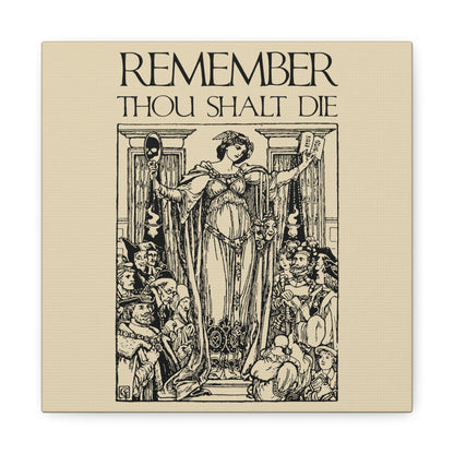 Remember You Will Die Shakespearean Design | Memento Mori | Classic Woodcut Illustration Aesthetic | Christian Wall Art