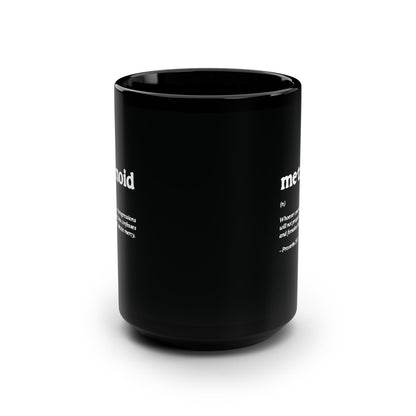 Metanoia Metanoid Definition | Proverbs 28:13 | Confession & Repentance | Minimalist Design | Orthodox Christian Large Black Mug