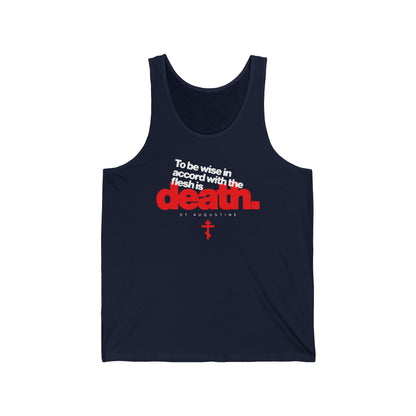 To Be Wise In Accord With the Flesh is Death (St Augustine) No. 1 | Orthodox Christian Jersey Tank Top / Sleeveless Shirt