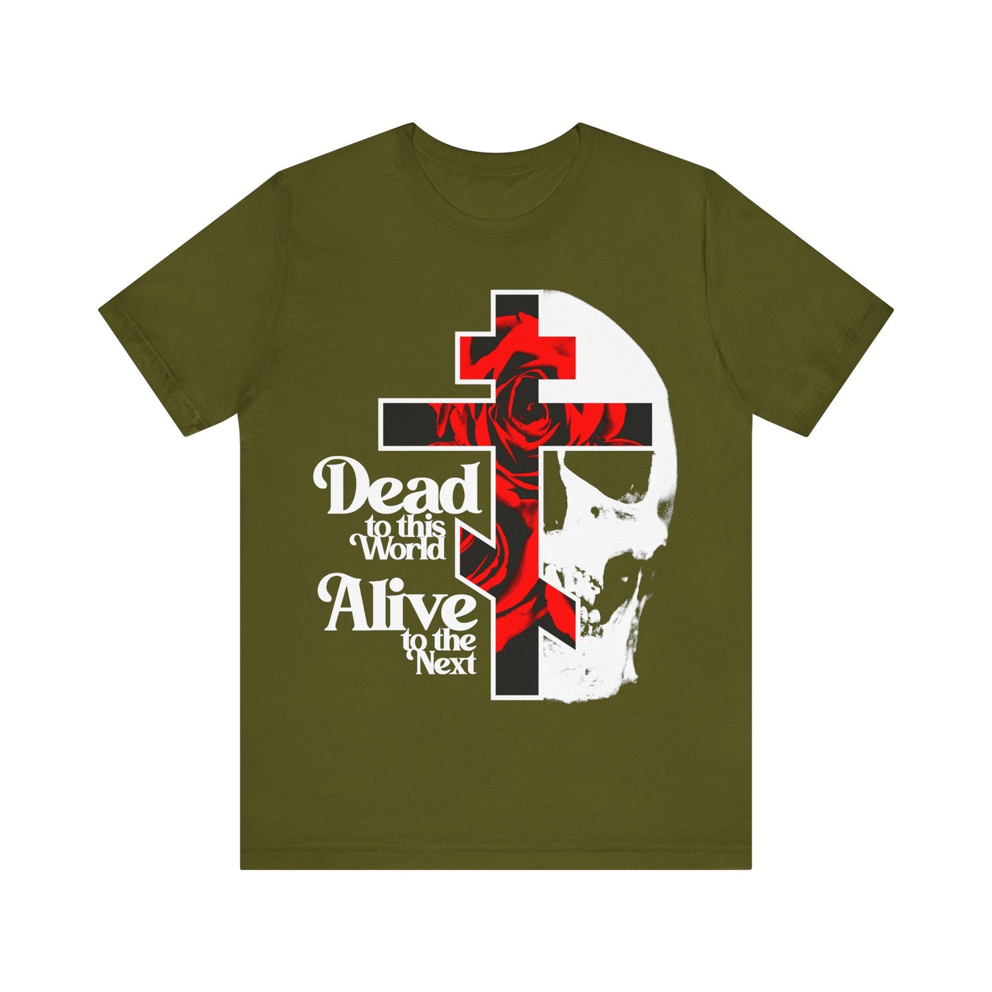 Dead to this World Alive to the Next | Goth Aesthetic Flower Cross & Skull | Bestselling Orthodox Christian T-Shirt