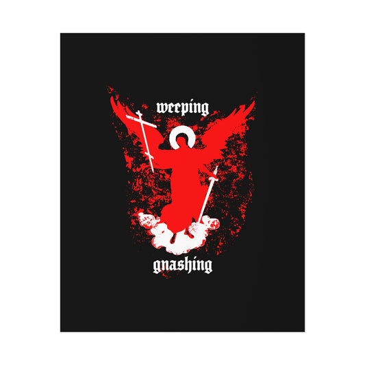 Weeping and Gnashing (Matthew 13:41, Apocalypse Angel IconoGraphic) No. 1 | Orthodox Christian Art Poster