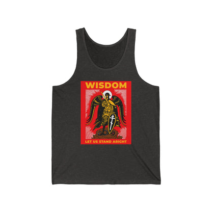 Wisdom: Let Us Stand Aright (Archangel Michael) No.1 | Orthodox Christian Jersey Tank Top / Sleeveless Shirt