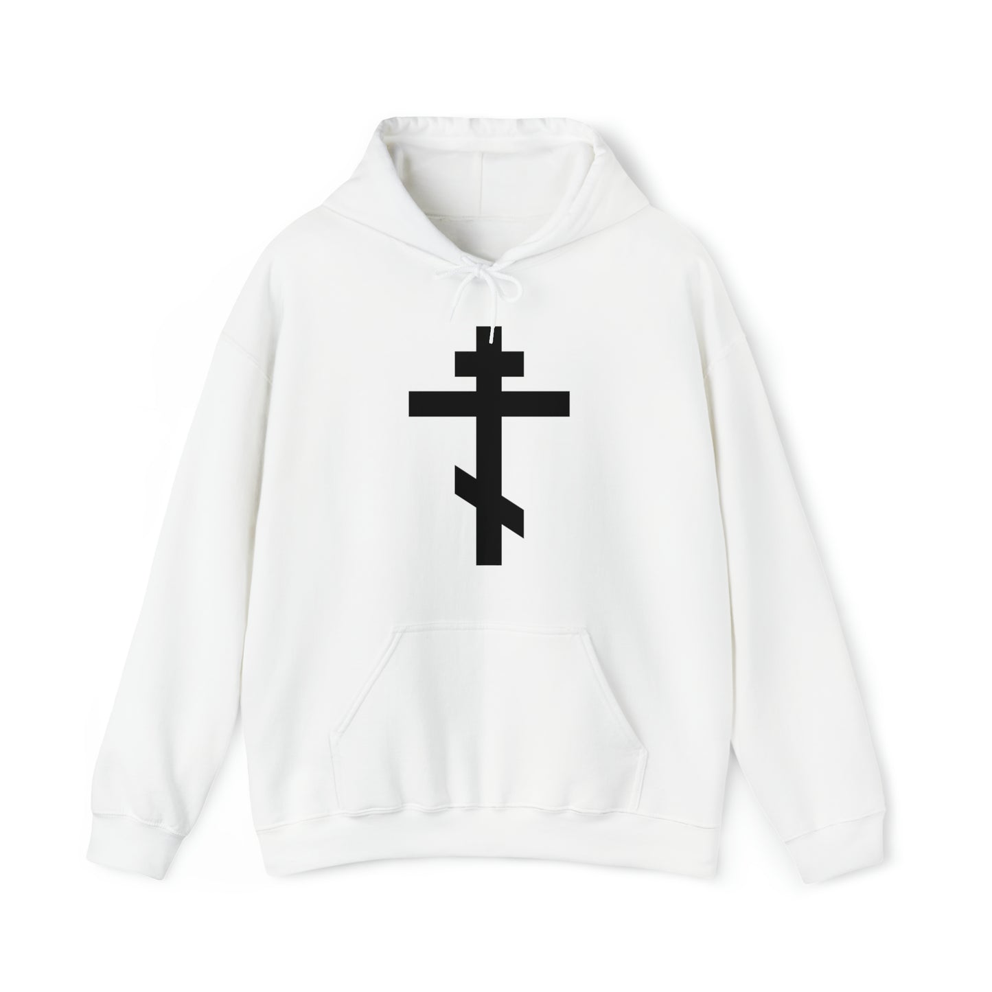 Simple Orthodox Cross (Black) No. 1 | Orthodox Christian Hoodie / Hooded Sweatshirt