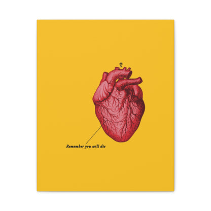 Remember You Will Die Retro Medical Textbook Heart Design | Orthodox Christian Canvas Art