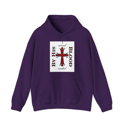 Washed/Covered By His Blood (1 John 1:7) | ICXC NIKA Ornate Red Orthodox Cross | Orthodox Christian Hoodie / Hooded Sweatshirt